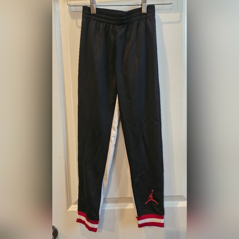 Jordan Black Joggers with Red and White Trim